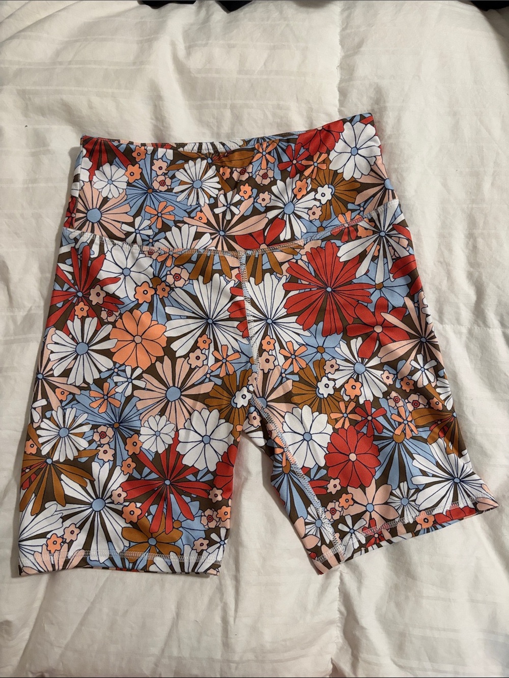 NWOT SO Floral High-Rise Bike Shorts - Red, Blue, White, Brown, Pink
